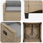vidaXL Chaise de jardin 2 Pièces Beige et Gris clair 56 x 60 x 112 cm