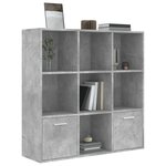 vidaXL Bibliothèque Gris béton 98x30x98 cm Bois d’ingénierie