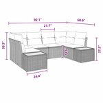 vidaXL Ensemble de canapé de jardin avec coussin 6 Pièces Noir Poly rotin
