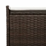 vidaXL Banc de rangement extérieur coussin marron 100cm résine tressée