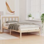 vidaXL Cadre de lit Marron 90 x 190 cm Bois massif en pin