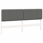 vidaXL Tête de lit capitonnée Blanc et gris clair 200 cm Pin massif