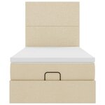 vidaXL Cadre de lit ottoman avec matelas crème 100x200cm tissu
