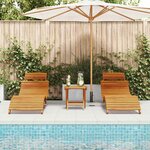 vidaXL Transat 2 pc Bois d'Acacia Massif Marron