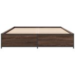 vidaXL Cadre de lit chêne marron 120x190 cm bois d'ingénierie et métal