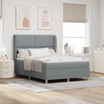 vidaXL Lit à ressorts avec matelas gris foncé 90x190 cm Gris clair