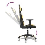 vidaXL Chaise de jeu de massage Noir et doré Similicuir