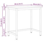vidaXL table Blanc 80 x 50 x 77 cm Bois d'ingénierie et acier
