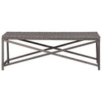 vidaXL Banc de jardin 120 cm Résine tressée Gris