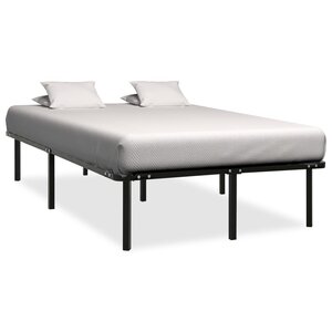 vidaXL Cadre de lit Noir Métal 140 x 200 cm