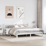 vidaXL Cadre de lit avec tête de lit sans matelas blanc 200x200 cm