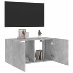 vidaXL Meuble TV mural avec lumières LED gris béton 80x35x41 cm