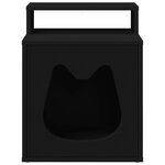 vidaXL Maison pour chat Noir 42 5 x 40 x 53 5 cm Bois d'ingénierie