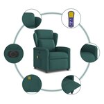 vidaXL Fauteuil de massage inclinable électrique Vert foncé Tissu