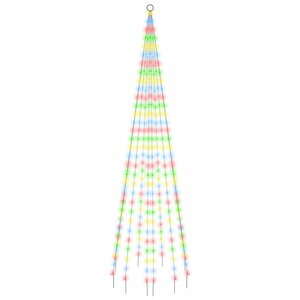 vidaXL Sapin de Noël sur mât de drapeau 310 LED Colorées 300 cm