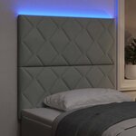 vidaXL Tête de Lit LED Géométrique Gris clair 90 cm Velours
