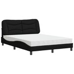 vidaXL Lit avec matelas Hvar noir 140x200 cm tissu