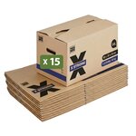 Pack and Move - Lot de 15 Cartons Déménagement X Strong - 60 x 30 x 30 cm - Charge 40 kg - Extrême Résistance - Grande Capacité