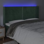 vidaXL Tête de lit à LED Vert foncé 203x16x118/128 cm Velours