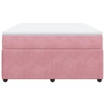 vidaXL Sommier à lattes de lit avec matelas Rose 140x190 cm Velours