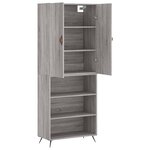 vidaXL Buffet haut Sonoma gris 69 5x34x180 cm Bois d'ingénierie