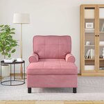 vidaXL Chaise longue avec coussin Rose 91 x 157 x 91 cm Velours