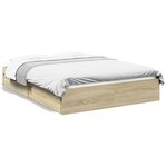 vidaXL Cadre de lit avec tiroirs sans matelas chêne sonoma 120x190 cm