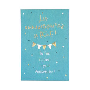 Carte  Anniversaire - Les anniversaires se fêtent ! Du fond du coeur...