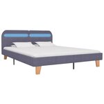 vidaXL Cadre de lit avec LED sans matelas gris clair tissu 160x200 cm