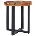 vidaXL Table basse 40x45 cm Bois de teck massif et polyrésine