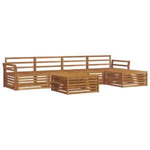 vidaXL Ensemble de canapés d'extérieur 6 Pièces Naturel