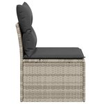 vidaXL Chaise de jardin sans accoudoirs avec coussins gris clair rotin