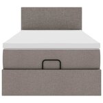 vidaXL Lit ottoman avec matelas taupe 90x200 cm tissu