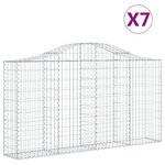 vidaXL Paniers à gabions arqués 7 Pièces 200x30x100/120 cm Fer galvanisé