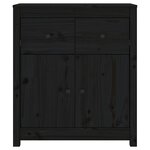 vidaXL Buffet noir 70x35x80 cm bois massif de pin