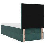 vidaXL Cadre de lit ottoman avec matelas vert foncé 90x200 cm velours