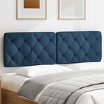 vidaXL Coussin de tête de lit bleu 160 cm tissu