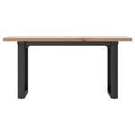 vidaXL Table basse cadre en O 90x40x45 5cm bois de pin massif et fonte