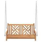 vidaXL Banc Balançoire Marron 114 x 60 x 64 cm Bois de teck solide