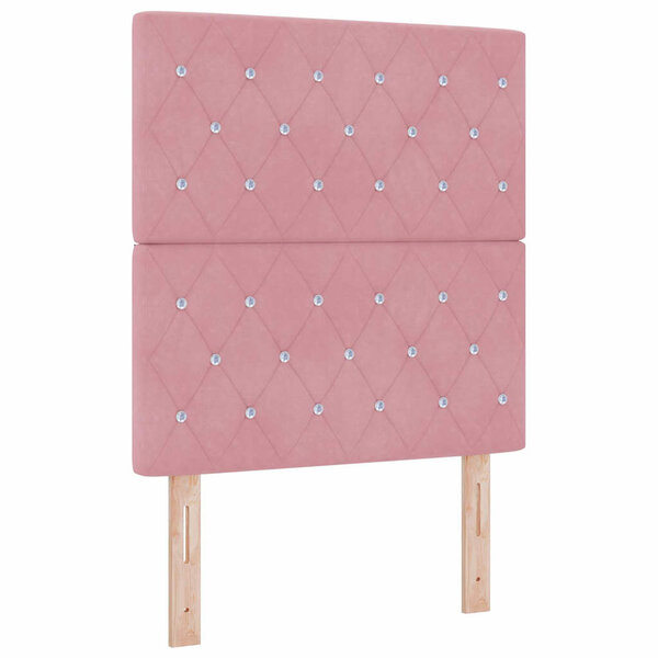 vidaXL Tête de Lit en Velours Argyle Manuel Rose 80 cm Velours
