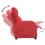 vidaXL Fauteuil de massage électrique Rouge Similicuir