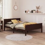 vidaXL Cadre de lit Marron foncé Bois de pin massif 160x200 cm