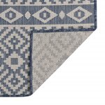 vidaXL Tapis à tissage plat d'extérieur 140x200 cm Rayures bleues