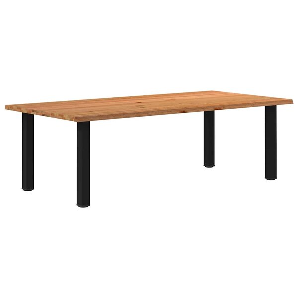 vidaXL Table à manger marron clair bois de chêne massif rectangulaire