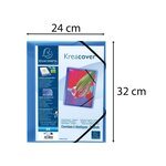 Chemise personnalisable 1 face à élastique polypro KREACOVER coloris bleu transparent EXACOMPTA