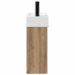 vidaXL Meuble de salle de bain avec robinet Chêne artisanal