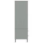 vidaXL Garde-robe avec pieds en métal Gris 90x55x172 5 cm Bois OSLO