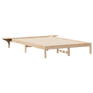 vidaXL Cadre de lit avec tables de chevet Naturel 160 x 220 cm