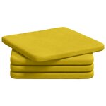 vidaXL Coussins de siège 4 Pièces Jaune 40 x 40 x 3 cm Velours