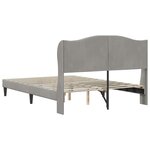 vidaXL Cadre de lit avec tête de lit Gris clair 140 x 190 cm Velours